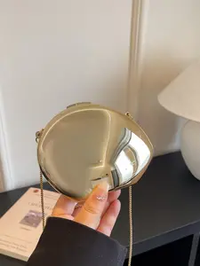 Fashionable Shiny Women's Shell Bag, Luxury Crossbody Shoulder Bag, Versatile Commuter Travel Bag, PU Material, All Seasons