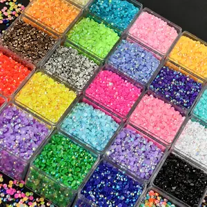 15800pcs 24 Colors 3mm Round Resin Jelly Rhinestones, Rhinestone Loose, Nail Art Accessories, Shoes, Clothes, Cosmetics, Bright Colors, Easy to Use