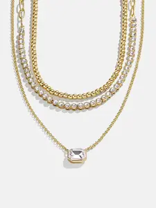 Kenna Layered Necklace - Gold/Pavé