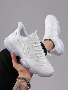 Men's Sporty Lace Up Front Low Top Chunky Sneakers, Athletic Shoes, Casual Comfortable Breathable, Fashionable Running Shoes, Trendy Sports Shoes for Daily Life