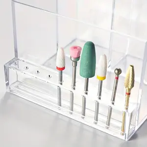 1pc, Multifunctional Transparent Nail Polisher Storage Rack with Nail Polishing Bit Organizer - Keep Your Nail Polish and Accessories Tidy and Easy to Find