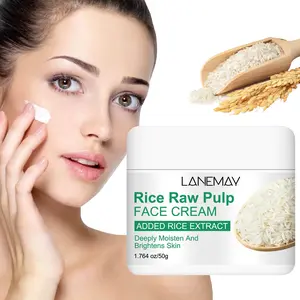 50g rice Puree Facial cream, deeply moisturizes and brightens the skin. Retinol - rice extract - hyaluronic acid, hydrates and tightens the skin, and improves skin elasticity