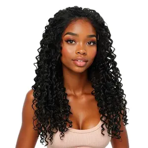 European, American, and African semi-hand-tied 13*3 black deep wave full lace wig