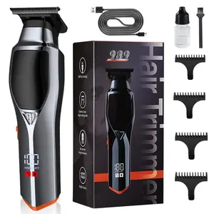 Professional Hair Clipper with Accessories, 1 Set Rechargeable Hair Trimmer, Hair Shaver for Men, Great for Barbershop Salon Home Use
