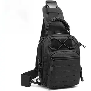 Tactical messenger bag, compact size for men and women, new concealed carry shoulder bag, Molle system, pistol holster, EDC, chest bag, outdoor backpack, fishing, camping, daily carry, New Year, Christmas gift