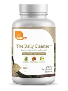 Zahler The Daily Cleanse - Digestive Cleanse & Detox Formula with Vitamin C, Magnesium, Triphala, Aloe & Probiotics - 60 Capsules - Made in USA