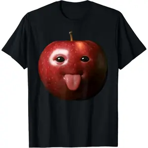 Funny Silly AI Apple gen z Meme BrainRot Humor Tongue Out T-Shirt