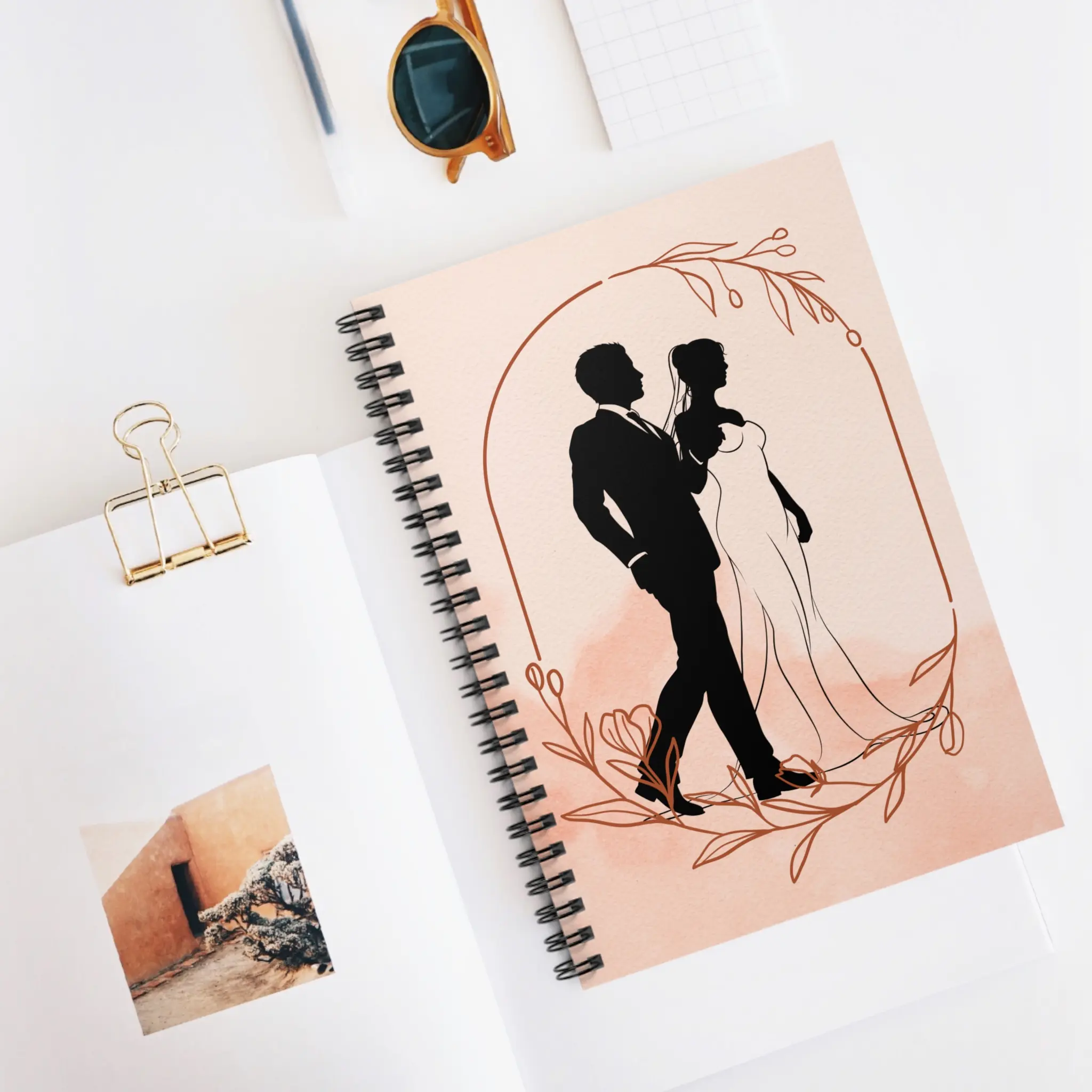 Wedding Planner Spiral Notebook - Ruled Line, Bridal Shower Gift, Planning Journal, Wedding GuestBook, Personalized Keepsake