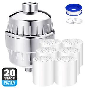 20 Stage Shower Head Filter Purifier with Filter for Hard Water Softener, High Output Universal Shower Head Water Softener Filter to Remove Chlorine and Fluoride-Reduce Dry Itchy Skin