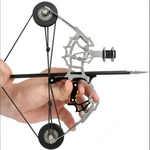 8.8-inch stainless steel mini composite bow, small arrows, suitable for beginner archery practice, entertainment and fun gift, mini bow archery set