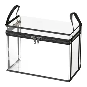 Large Clear Thick Plastic Storage Box with Hinged Lid, Heavy‑Duty High Capacity Organizer for Home Camping Travel Attic Moving