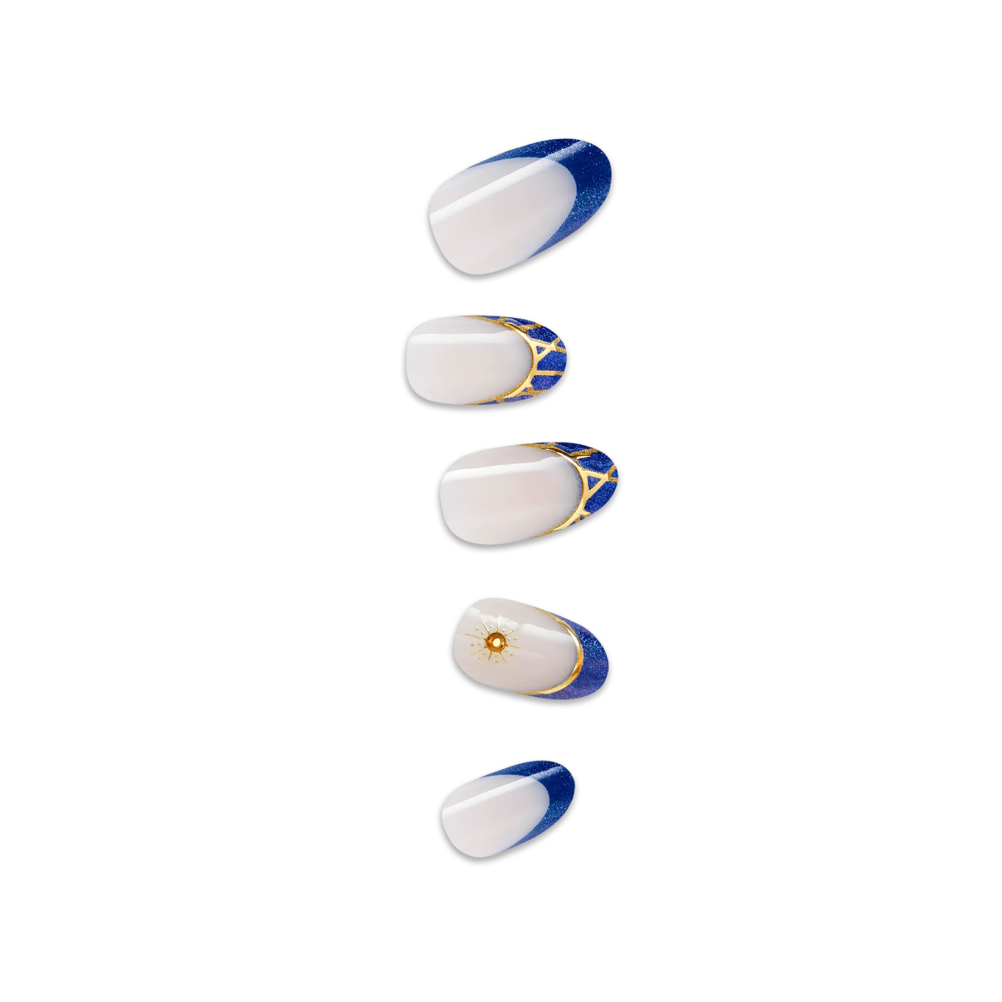 Impress X WICKED: FOR GOOD | Wickedly Brave | 3D & Jewel French Design, Blue, Medium, Oval, Manicure