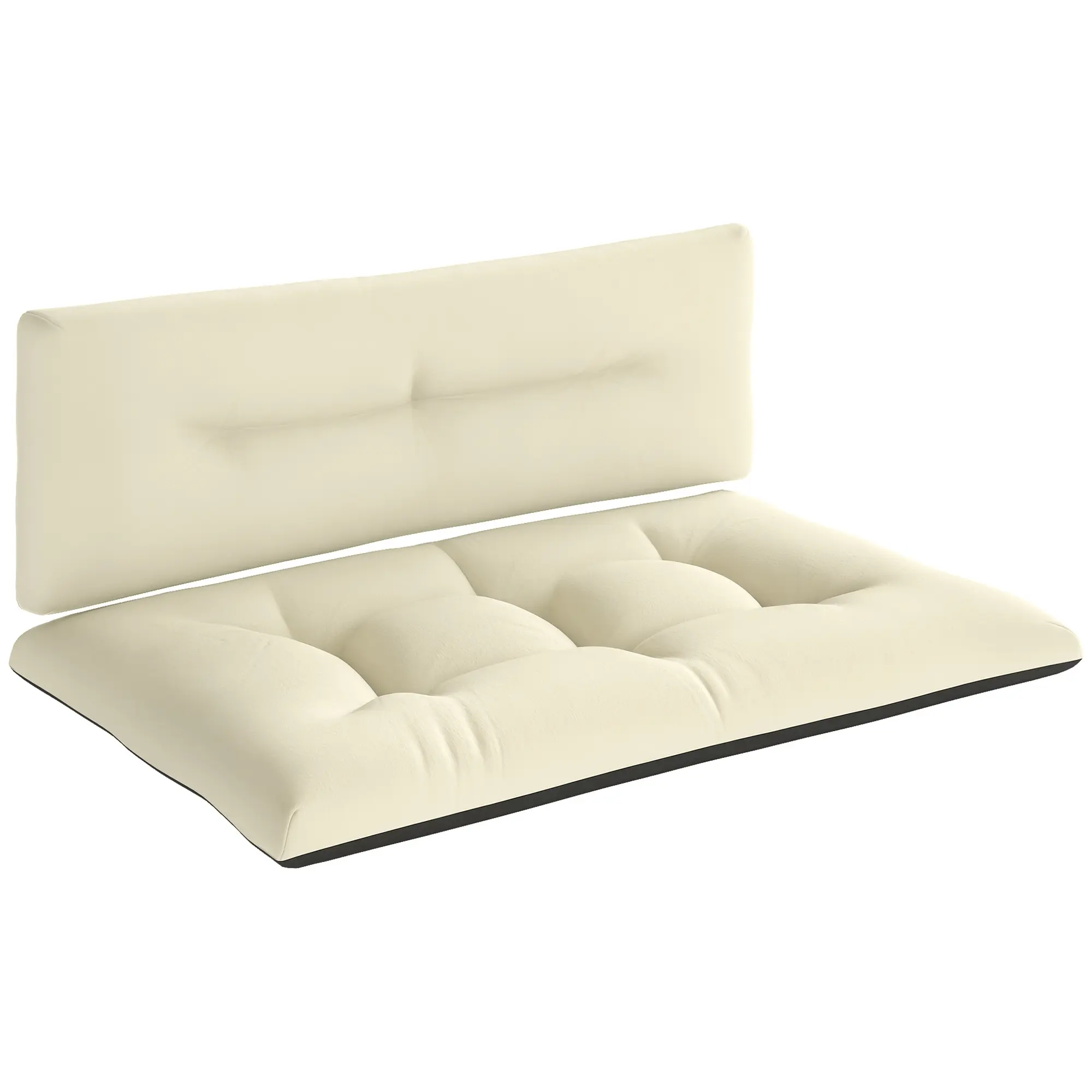 2-Seater Tufted Outdoor Pallet Sofa Replacement Cushion Set - 3.9in Thick Plush Polypropylene Filling (Shape-Retaining, No Deformation), Heavy-Duty 180GSM Polyester Fabric (Splash-Proof, UV Fade-Resistant, Light Stain-Repellent)