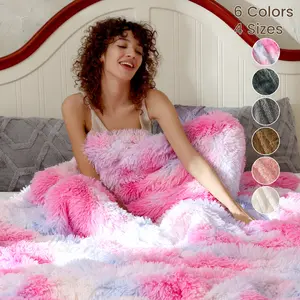 Tie-dye Pattern Plush Blanket, 1 Count Soft Warm Reversible Winter Fuzzy Faux Fur Throw, Cloud-Like Cozy Blanket, Colorful Bedroom Accessories, Home Decor , Gift Ideas, Soft Fleece Blanket