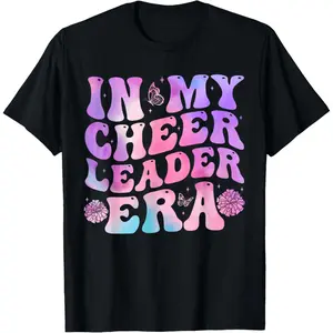 100% Cotton Women Girls In My Cheerleader Era Cheerleading Cheerleader T-Shirt