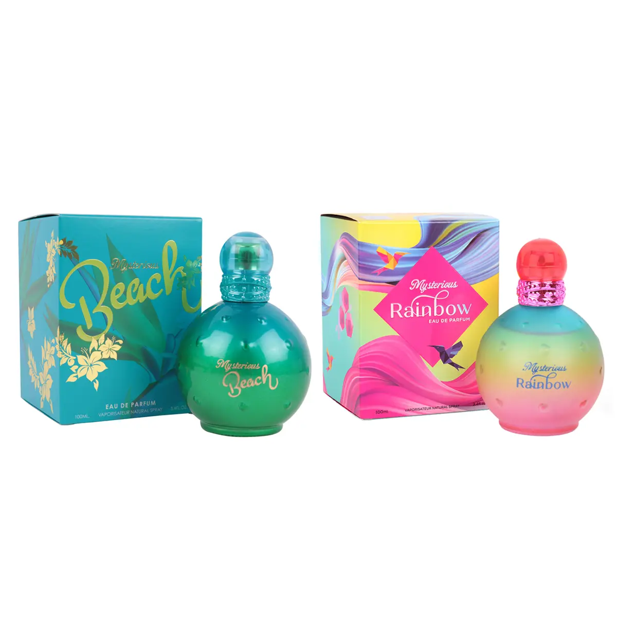 Mysterious Duo Perfume Bundle for Women – Beach & Rainbow Eau de Parfum 100ml x 2 | Fruity, Floral, Sweet & Aquatic Scents