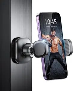 360° Adjustable Magnetic Gym Phone Holder – Metal Mount Stand for iPhones & Androids (4.7”–6.5”), Workout & Hands-Free Smartphone Use