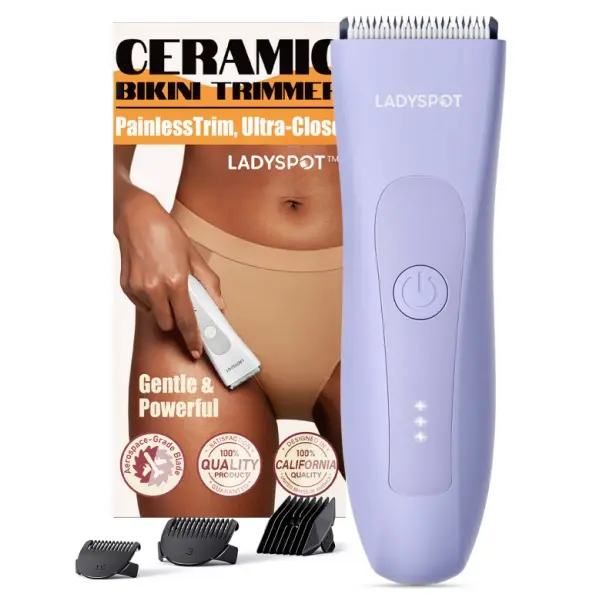 LADYSPOT Women's Body Hair Trimmer - USB Rechargeable, Waterproof, Hypoallergenic Ceramic Blades, Precise & Safe, Portable Intimate Pubic & Underarm Trimmer, 90-Min Battery Life Shaver for Women,summerwins,dorm essentials