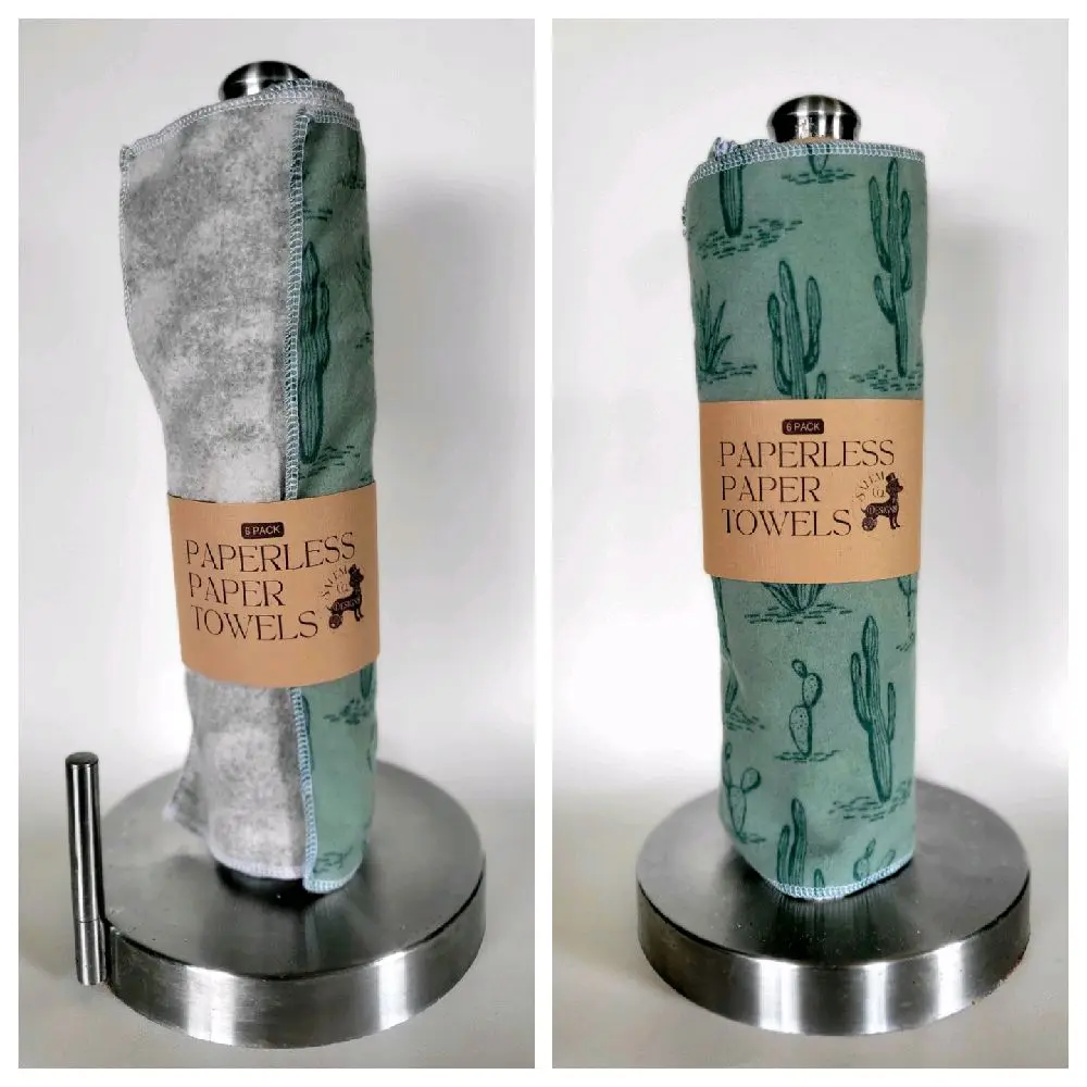 Cactus & Sage Paperless Paper Towels: Sustainable reusable kitchen paper towel alternative - 6 Pack.