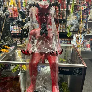 Devil Sitting Down Figurine with Horns and Claws for Collectibles and Decor
