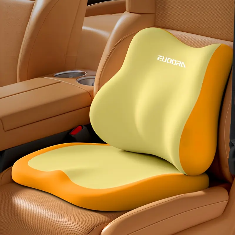 2-Piece Car Booster Seat Cushion & Lumbar Support Set Soft Memory Foam Ergonomic Design for Cars SUVs Trucks Universal Fit, Car Seat Cushions For Driving, Driver Seat Cushion