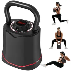 HXD-ERGO Adjustable Kettlebell Set with Non-Slip Handle 6-in-1 Quick Weight Change Home Gym Equipment Strength Training Equipment Suitable for Men and Women