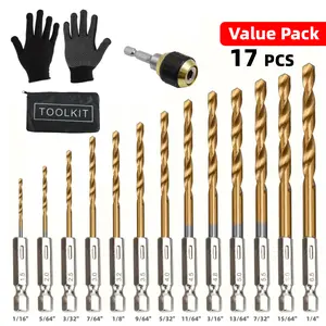 17 PCS Titanium Plated Drill Bit 17 PCS Titanium Plated Drill Bit