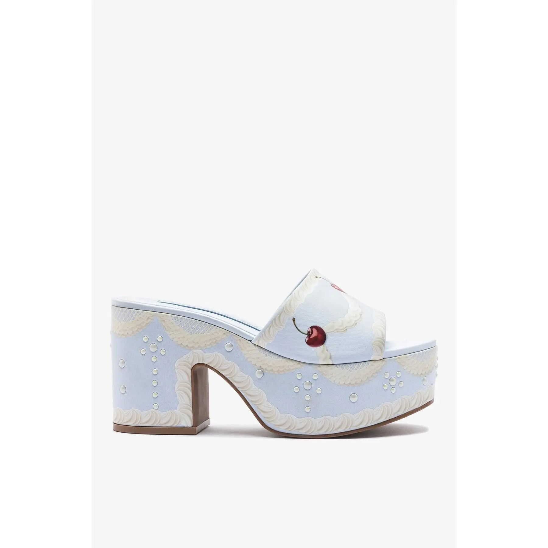 Larroudé x Tanner Fletcher: Miso Cake Mule Blue Satin