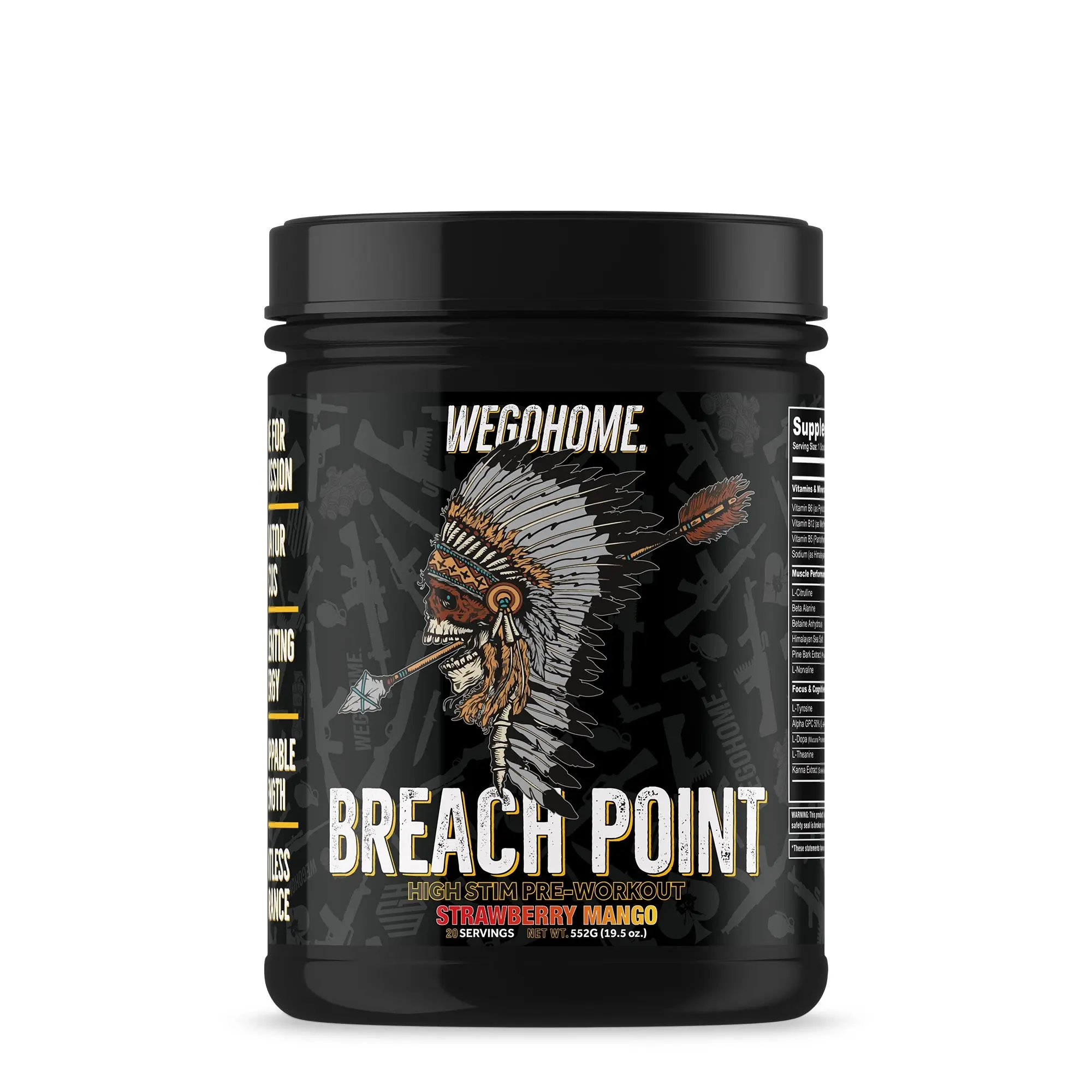 Breach Point High-Stim Pre-Workout Supplement - Gym Boost for Fitness Enthusiasts, Supporting Endurance, Muscle Performance, and Nutritional Needs, Gym Supplements