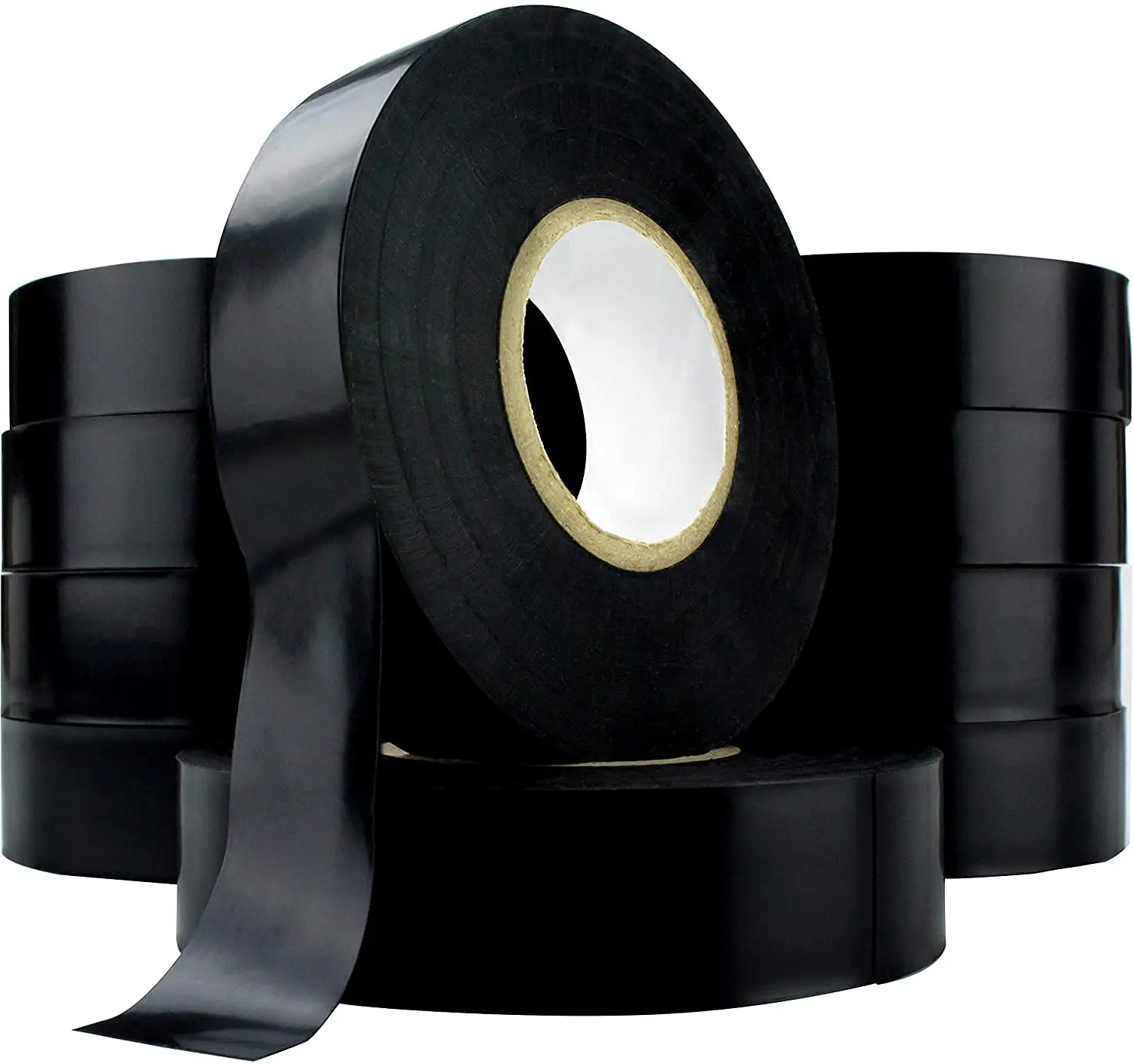 Super Sticky UL Rated 10 Pk 60 Ft Black Electrical Tape.  Flexible Rolls of 3/4 inch Wide Weather-Resistant Fire-Safe PVC Vinyl. Thick Adhesive Bulk Electric Tapes for Wire and .
