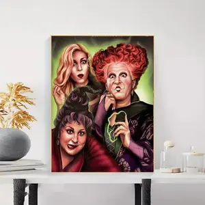 Creative Christmas and Halloween single-piece unique DIY diamond embroidery set for three women. Gemstone art, adorned with diamonds and crafted, suitable for beginners and adults alike, perfect for wall decoration and adding color to your life.