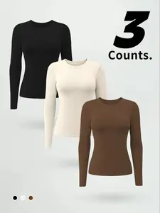 Women's Seamless Long Sleeve UV Protection Shirt, High-Quality Nylon Fabric, Lightweight Quick-Dry Sports Top for Hiking & Fitness