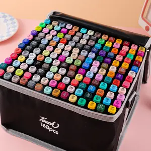 168 Color Dual Tip Markers Set with Storage Bag, Fast Drying Ink Pens for Art Drawing, Artist Supplies, Kids and Adults, DIY Crafts, Boys Girls Gift