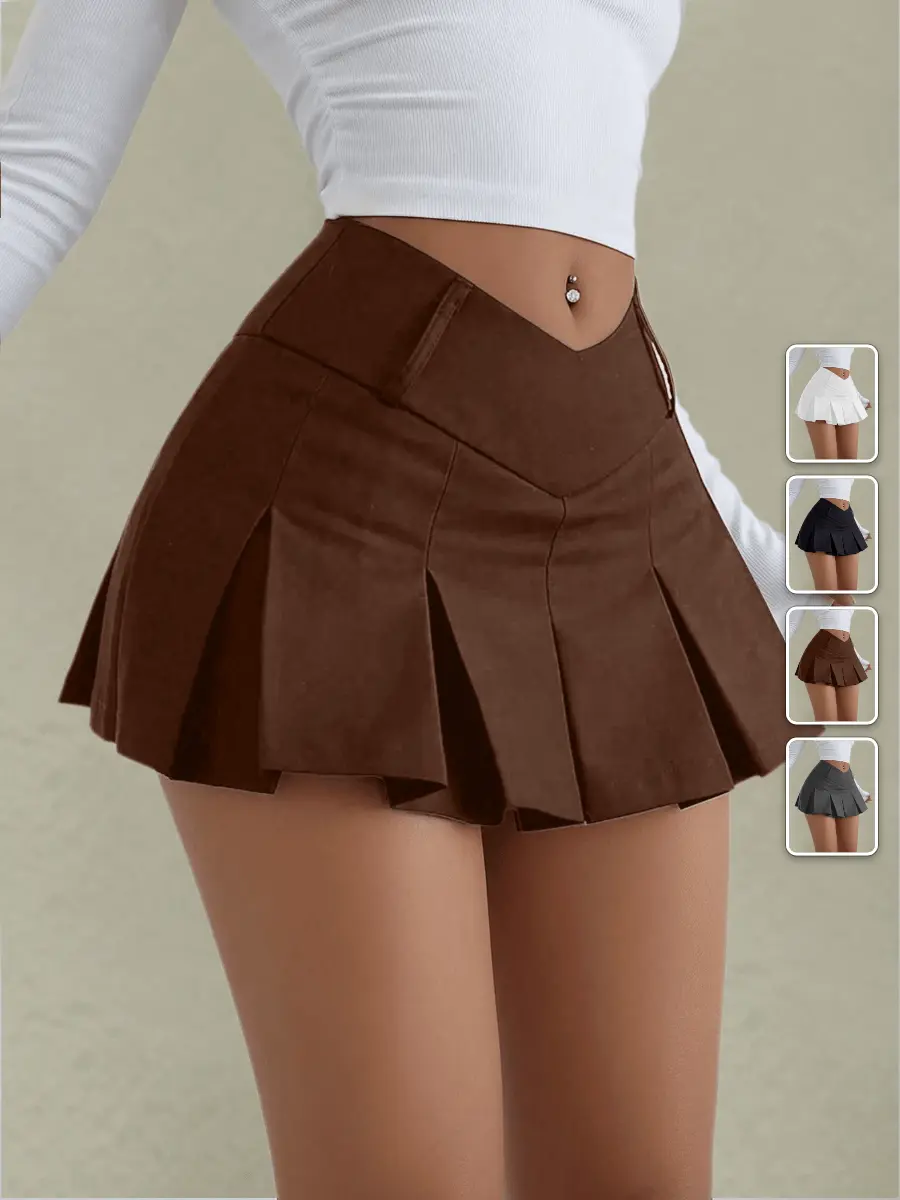 Mini Skirt Y2K Pleated Low Waist Streetwear Spring Outfit