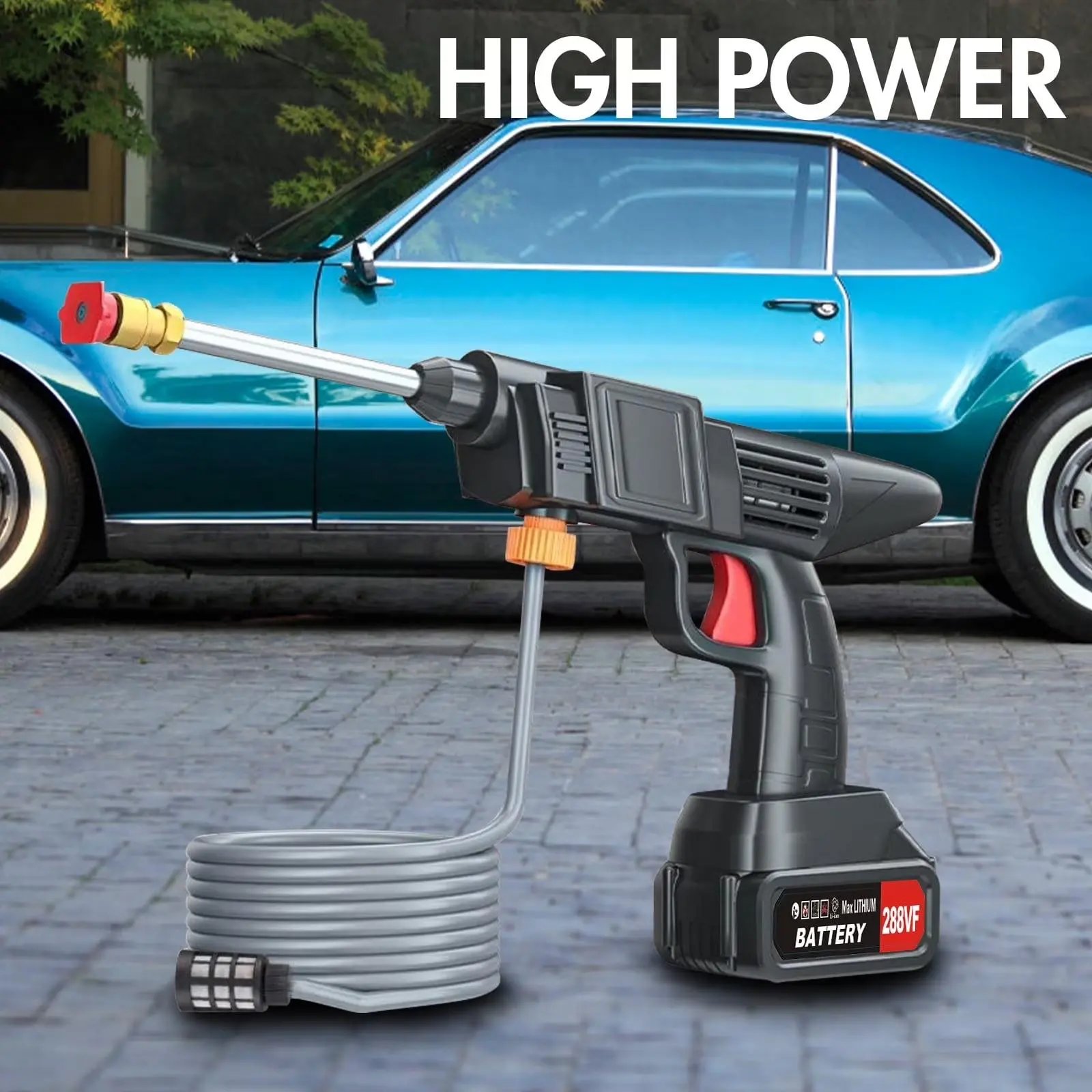 Homeshion TopZoo Cordless High-Pressure Water Sprayer, ABS Plastic Pressure Washer for Home Users
