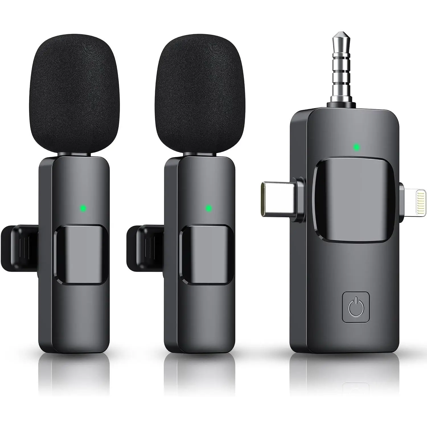 PADOX 3 in 1 Wireless Microphone for iPhone, Camera, Android, iPad, Mini Lavalier Microphone with Receiver,USB C Microphone, iPhone Mic, 2.4G Ultra-Low Delay, Microphone for Video Recording/Vlog/TikTok/YouTube/Interview #SummerWins #DealsForYouDays