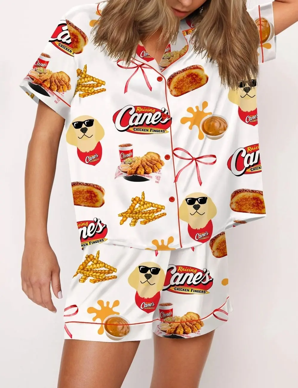 Raising Chicken Silky Satin Pajama Set For Women