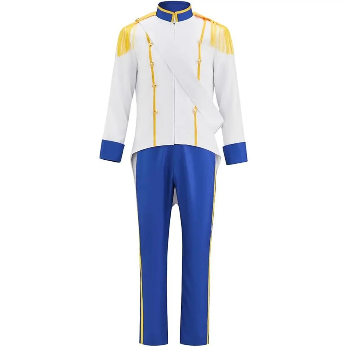 Men‘s Prince Charming Costume Royal King Outfit Tuxedo Uniform Halloween Fancy Suit