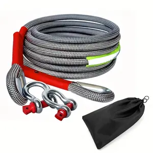 Super Durable 15 Ton 33,000 LBS Maximum Break Strength Off-Road & Suv Tow Strap Set with U-Shaped Hook and Storage Bag, Tow Hooks