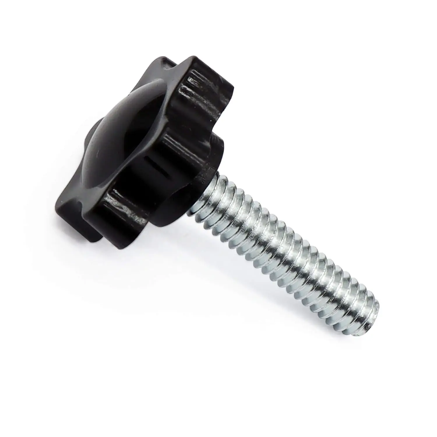 1/4"-20 x 1 Threaded Knurled Thumb Nuts, Black Knobs Clamping Screws, Grip Knob Screw 10 Pieces
