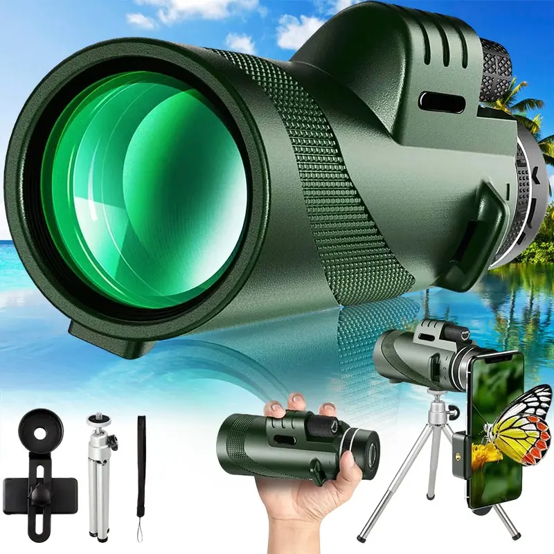 Portable Zoom HD Telescope 80x100, Foldable Mini High Definition Sturdy Durable Telescopic Scope, Ideal for Sports, Outdoor Camping, Travel