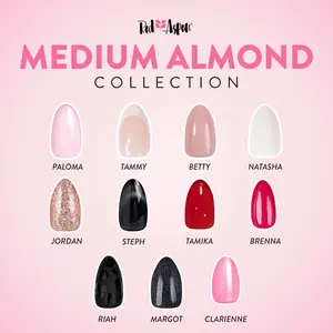 Red Aspen Medium Almond Press On Nails Salon-Quality Reusable Damage-Free 2-Week Wear Nail Dashes