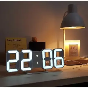 LED Digital Irregular Luminous Multifunctional Alarm Clock - Table/Wall Mountable, Multi-Mode with Night Mode, Modern Home Decor Clock for Bedroom (Home Supplies), Digital Clock