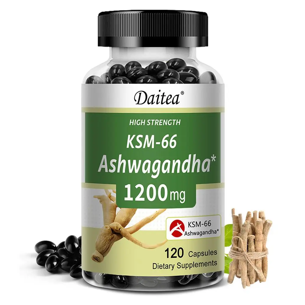 Daitea KSM-66 Ashwagandha Health Supplements - Supports Energy, Sleep and Mood Health - 120 Capsules