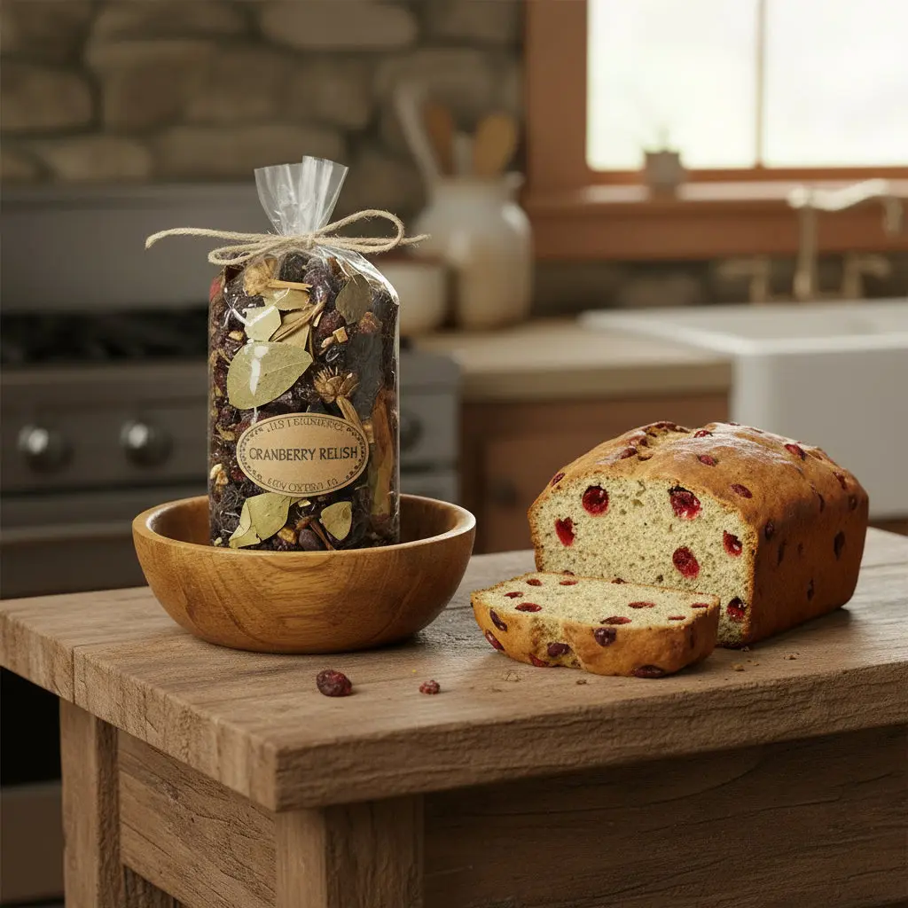 Cranberry Relish Potpourri - Scented Aroma Freshener in Clear Plastic Bag with Natural Cranberry Flavor
