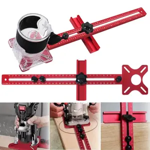 4 in 1 Router Milling Groove Bracket, Multifunctional Cabinet Hardware Jig and Router Guide, Adjustable Router Jig Tool for Woodworking