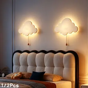 1/2 Pack LED Cloud Light, Home Decor Wall Lamp and Nightlight, Hanging Decoration Lantern, Toggle Switch, Birthday Party, Ambiance Light, Creative Gift