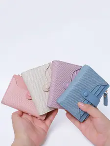 New Dual-Fold Women's Wallet, Multi-Card Slots, ID Window, Mini Lightweight Zipper Pocket, Cash and Credit Card Holder, Fashion Gift