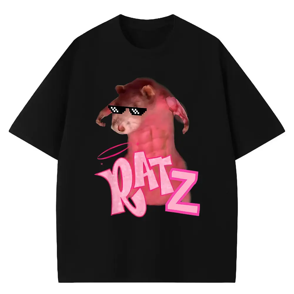Ratz Funny Gangster Mouse Pink Rat Memes Muscle Ratz T-Shirt