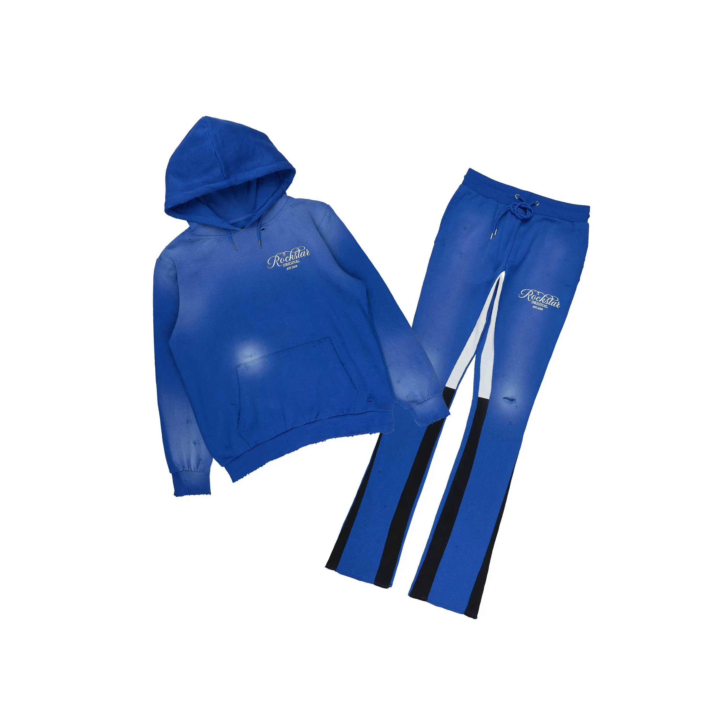 Havoc Royal Blue Hoodie/Stacked Flare Pant Track Set